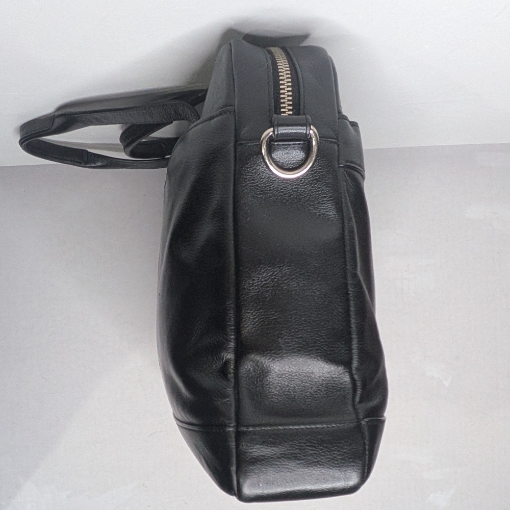 Coach Hampton F54801 Black Leather Briefcase Laptop Crossbody Bag Business Tote - Picture 5 of 16
